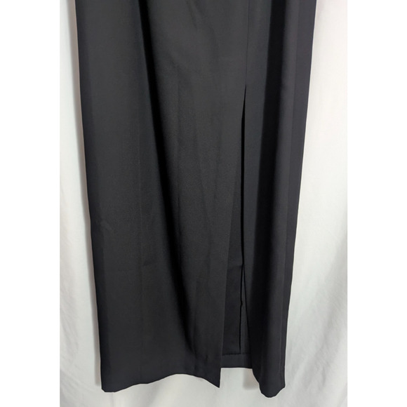 Vtg Reggio Black Embroidered Mesh Sleeveless Maxi Dress Size 8 M1 Formal Goth - Picture 3 of 6